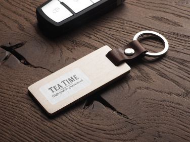 Logo trade promotional merchandise photo of: Wooden keyring 1853121