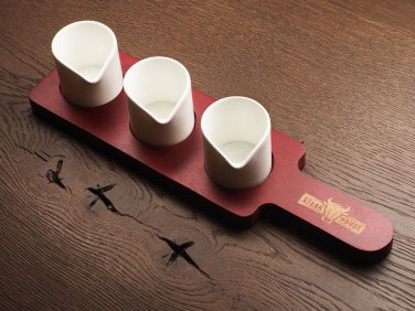 Logo trade promotional giveaways image of: Wooden 3 Shot Serving Board 1863121