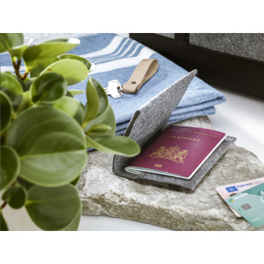 Logo trade promotional giveaways picture of: Identify GRS RPET Felt passport holder
