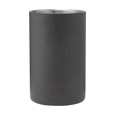 Logo trade business gifts image of: CoolSteel Black wine cooler