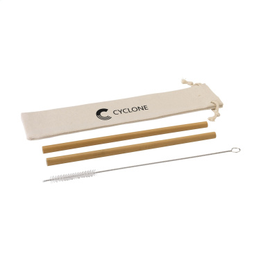 Logo trade promotional giveaways image of: ECO Bamboe Straw Set bamboo straws