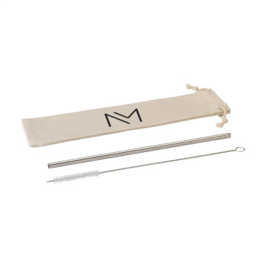 Logo trade promotional merchandise photo of: Reusable 1 piece ECO Straw Set stainless-steel straw