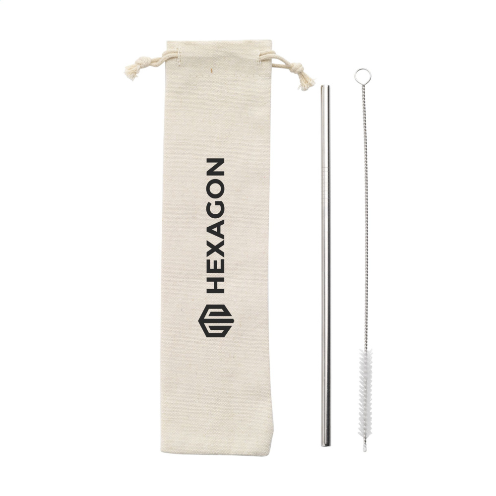 Logotrade corporate gift image of: Reusable 1 piece ECO Straw Set stainless-steel straw