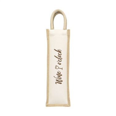 Logo trade promotional items image of: Jute Canvas Wine Bag