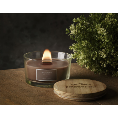 Logotrade promotional item picture of: Wooosh Flame Scented Candle Dark Amber