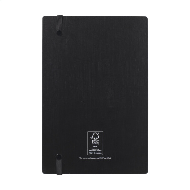 Logo trade promotional merchandise image of: Bamboo Journal Naked Spine Paper Notebook Black A5