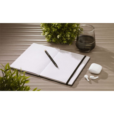 Logo trade promotional product photo of: Bamboo Journal Naked Spine Paper Notebook Black A5