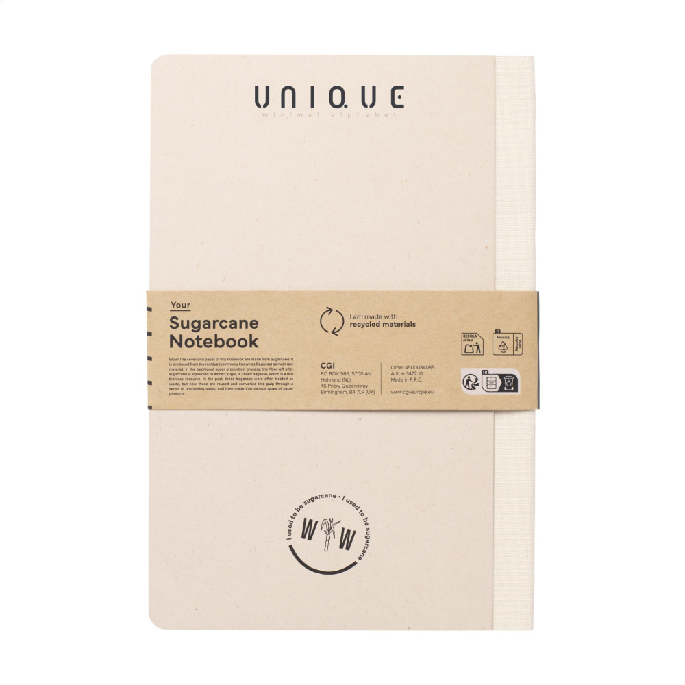 Logotrade corporate gift image of: Sugarcane Paper Notebook A5