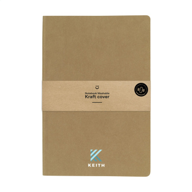 Logotrade promotional giveaway image of: Paper Notebook GRS Washable Kraft Cover A5