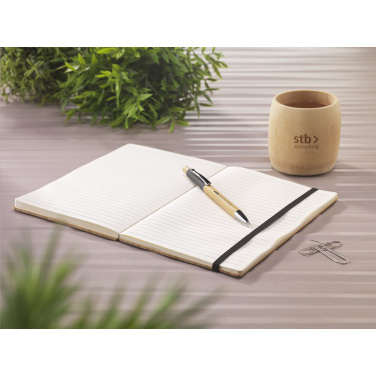 Logo trade business gift photo of: Bamboo Journal Naked Spine Paper Notebook A5