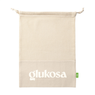 Logotrade promotional gifts photo of: Natura Organic GOTS Mesh Bag (120 g/m²) fruit bag