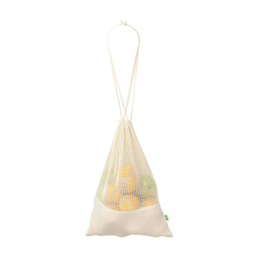 Logo trade promotional giveaway photo of: Natura Organic GOTS Mesh Bag (120 g/m²) fruit bag