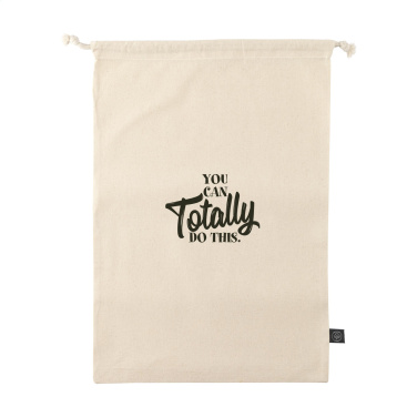 Logo trade advertising product photo of: Gift Pouch Natural GRS Recycled Cotton (150 g/m²) L
