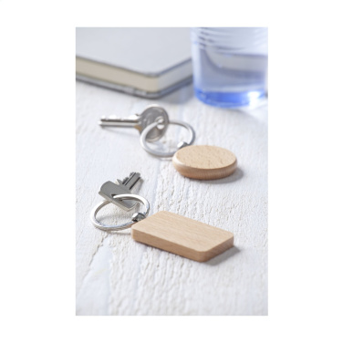 Logotrade promotional product picture of: WoodKey Circle keychain