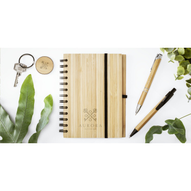 Logo trade promotional giveaway photo of: Bamboo Key Circle keyring