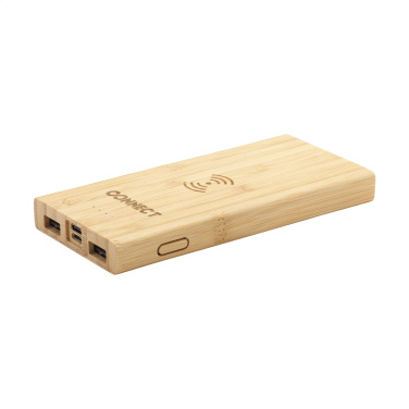 Logo trade promotional giveaway photo of: Bamboo 8000 Wireless Powerbank wireless charger