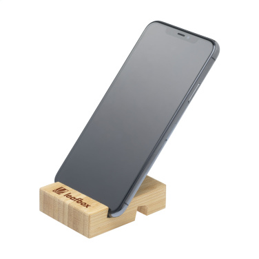 Logotrade promotional products photo of: Supporto Bamboo phone stand