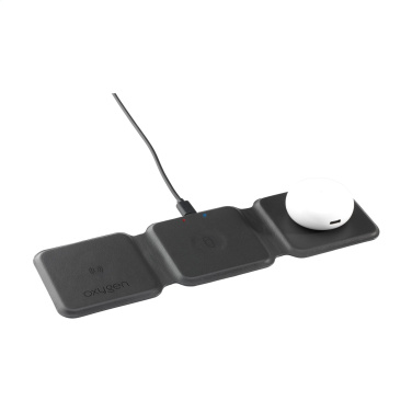 Logo trade corporate gifts image of: TriCharge RCS  Recycled PU Wireless Charger
