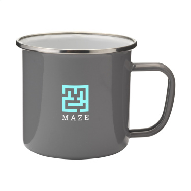 Logo trade corporate gift photo of: Retro Silver Enamel Mug 350 ml
