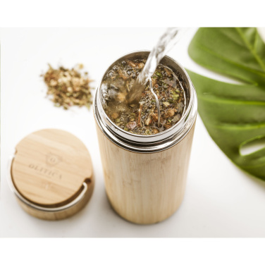 Logotrade corporate gift picture of: Nikko 330 ml bamboo thermo bottle/thermo cup