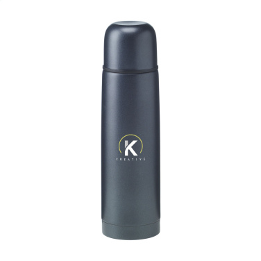 Logo trade promotional giveaways picture of: Frosted Bottle RCS Recycled Steel 500 ml thermo bottle