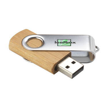 Logo trade promotional items picture of: USB Twist Bamboo from stock 4 GB