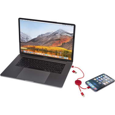 Logo trade corporate gift photo of: Alasia 5-in-1 recycled aluminium and plastic 30 cm data sync and 27W fast charge cable