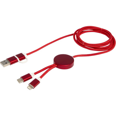 Logotrade business gifts photo of: Alasia 5-in-1 recycled aluminium and plastic 150 cm data sync and 27W fast charge cable