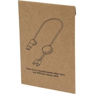 Logotrade advertising product image of: Citala 5-in-1 recycled plastic 30 cm data sync and 27W fast charge cable