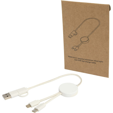 Logotrade advertising product picture of: Citala 5-in-1 recycled plastic 30 cm data sync and 27W fast charge cable