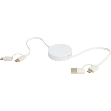 Logotrade business gifts photo of: Citala 5-in-1 recycled plastic 90 cm retractable data sync and 40W fast charge cable