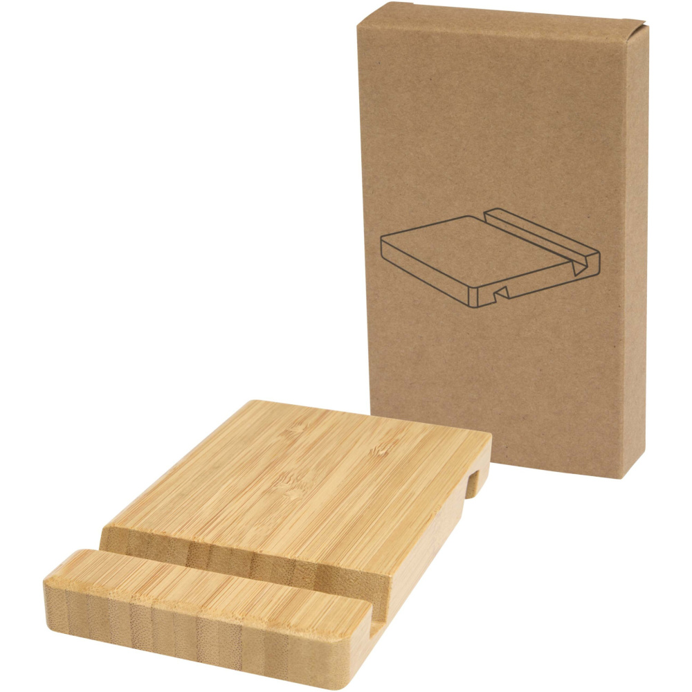 Logo trade promotional merchandise photo of: Bubup bamboo 2-angled tablet and phone stand