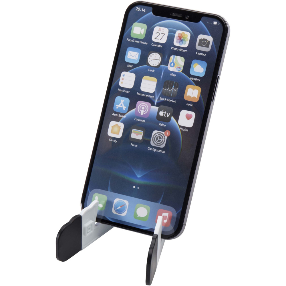Logo trade promotional gifts picture of: Buna recycled plastic foldable tablet and phone stand
