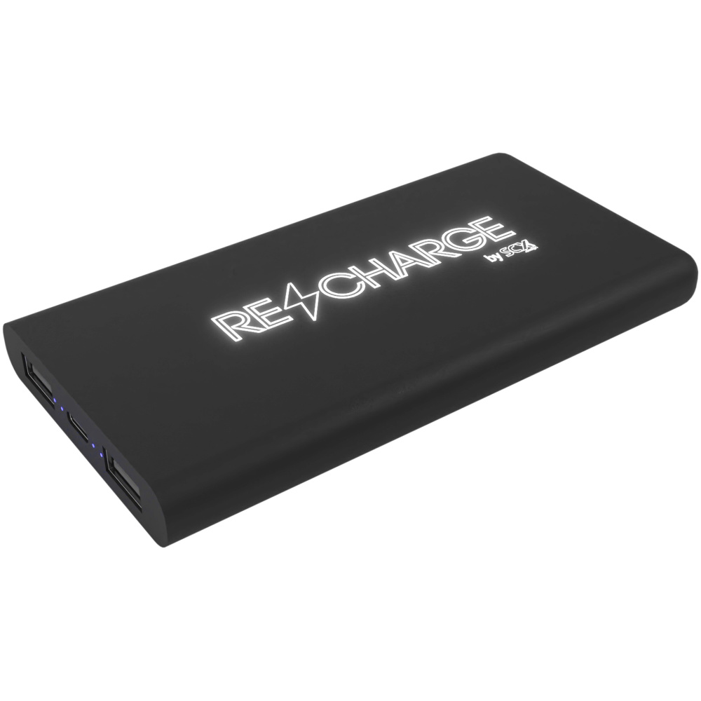 Logotrade promotional product picture of: SCX.design P40 10.000 mAh light-up wireless rubber power bank