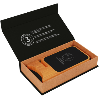 Logo trade promotional items image of: SCX.design W16 10W light-up wireless wooden stand