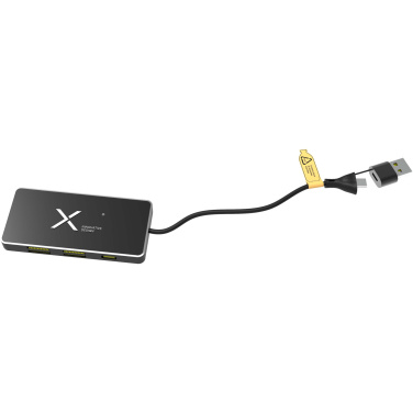Logo trade promotional items image of: SCX.design H20 8-in-1 USB hub with dual input and 6-ports