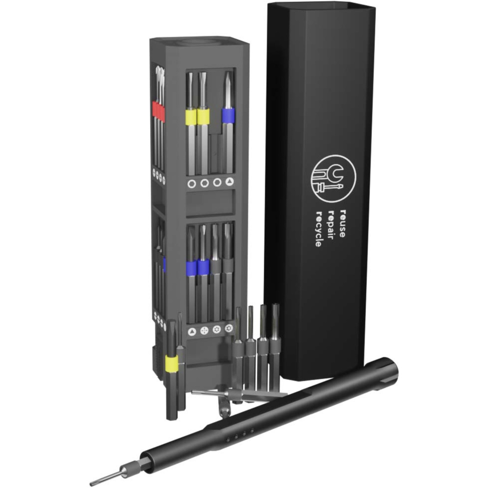 Logotrade promotional item image of: SCX.design T20 30-piece screwdriver and repair set in aluminium case