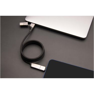 Logo trade promotional merchandise image of: SCX.design C52 100W 4-in-1 rPET magnetic ultra fast charging cable 
