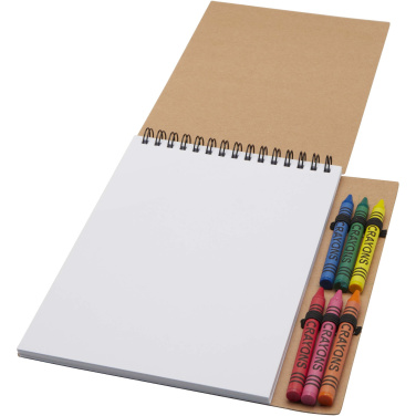 Logotrade advertising product image of: Doodle A5 spiral soft cover notebook and crayon set