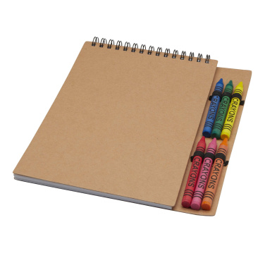 Logo trade promotional giveaway photo of: Doodle A5 spiral soft cover notebook and crayon set