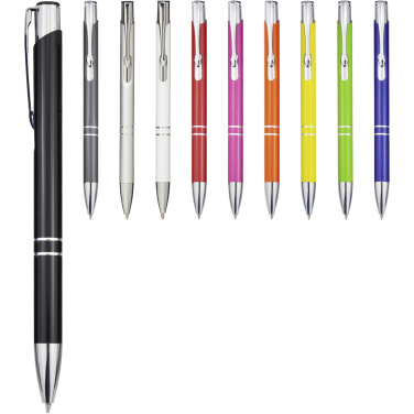 Logo trade corporate gifts image of: Moneta recycled aluminium ballpoint pen (blue ink)