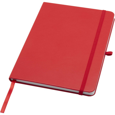 Logo trade promotional giveaway photo of: Teak A5 recycled hard cover notebook with lined pages