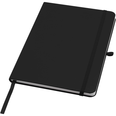 Logo trade promotional merchandise picture of: Teak A5 recycled hard cover notebook with lined pages