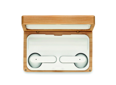 Logotrade promotional items photo of: TWS earbuds in bamboo case
