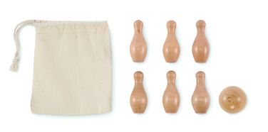 Logo trade business gift photo of: Mini pine wood bowling set