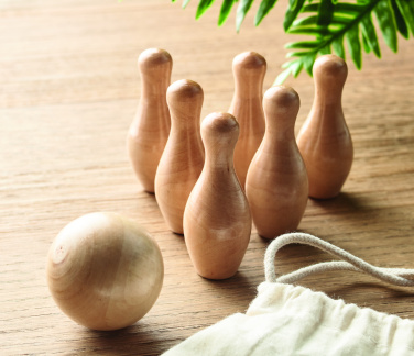 Logotrade promotional product image of: Mini pine wood bowling set