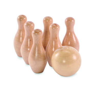 Logotrade promotional giveaway image of: Mini pine wood bowling set