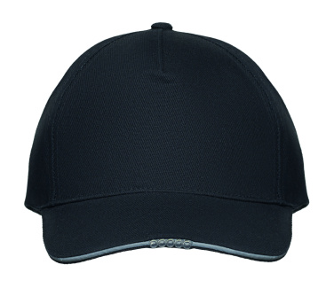 Logotrade promotional gift image of: 5 panel LED cotton cap 220gr/m²