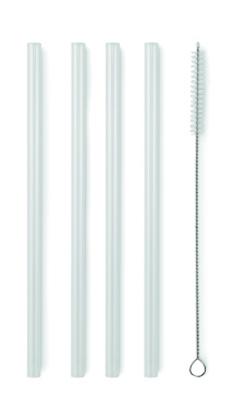 Logotrade promotional product image of: 4 reusable glass straws