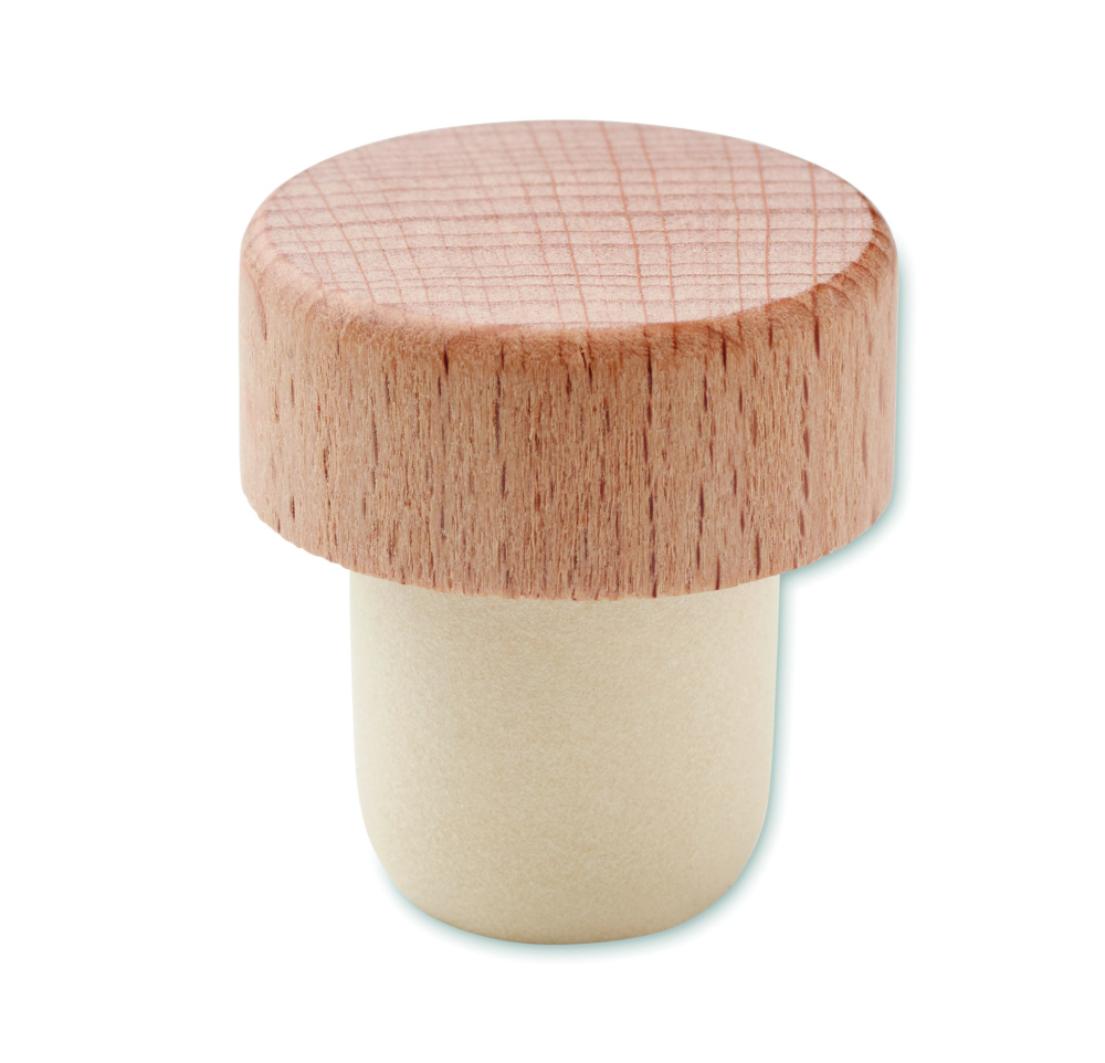 Logo trade corporate gift photo of: Beech wood bottle stopper